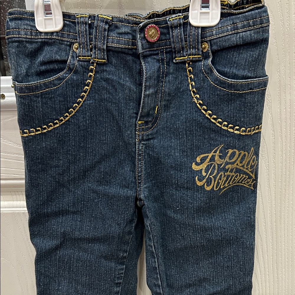 Apple Bottoms Kids Jeans - Dark Blue with Gold Accents - Picture 8 of 10